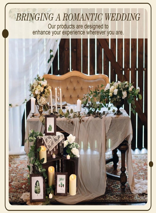 Yuntau 11 Pcs Rustic Nesting Wedding Decoration Sets, Christmas Rustic Farmhouse Decor Wood Crates for Display Decorative Box Storage Baskets Vintage Decor with Candles for Xmas Party Event(Brown) - Image 4